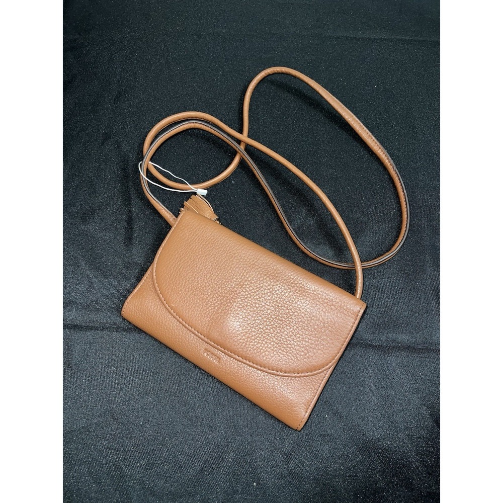 Fossil Sophia‎ Brown Wallet Leather String Organizer Purse New Travel Crossbody